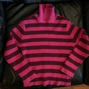 POLO Ralph Lauren dark pink & pink striped women’s size M top with 3/4 sleeves